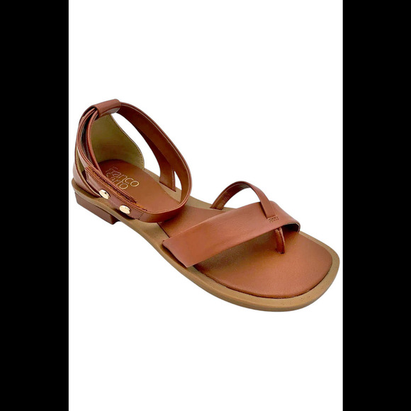 Franco Sarto Women's Parker Strappy Flat Sandals Ginger - Medium